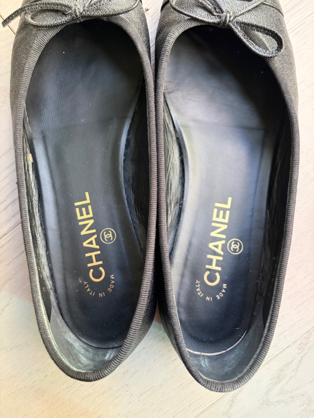 Chanel black ballet flats caviar leather 39 (US 8.5) - Picture 4 of 15